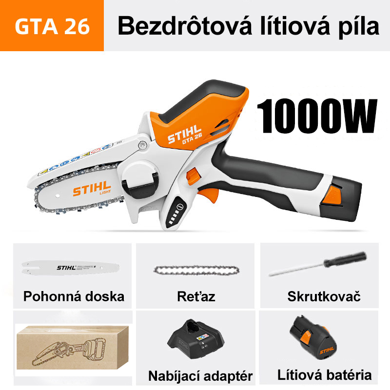 Pila GTA26 Li-lon 【1000W】 + 1x baterie Li-lon (9 hodin) + 1x nabíječka + řídící deska + řetěz